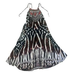 Elegant Multicolor Maxi Dress/swim cover up one size